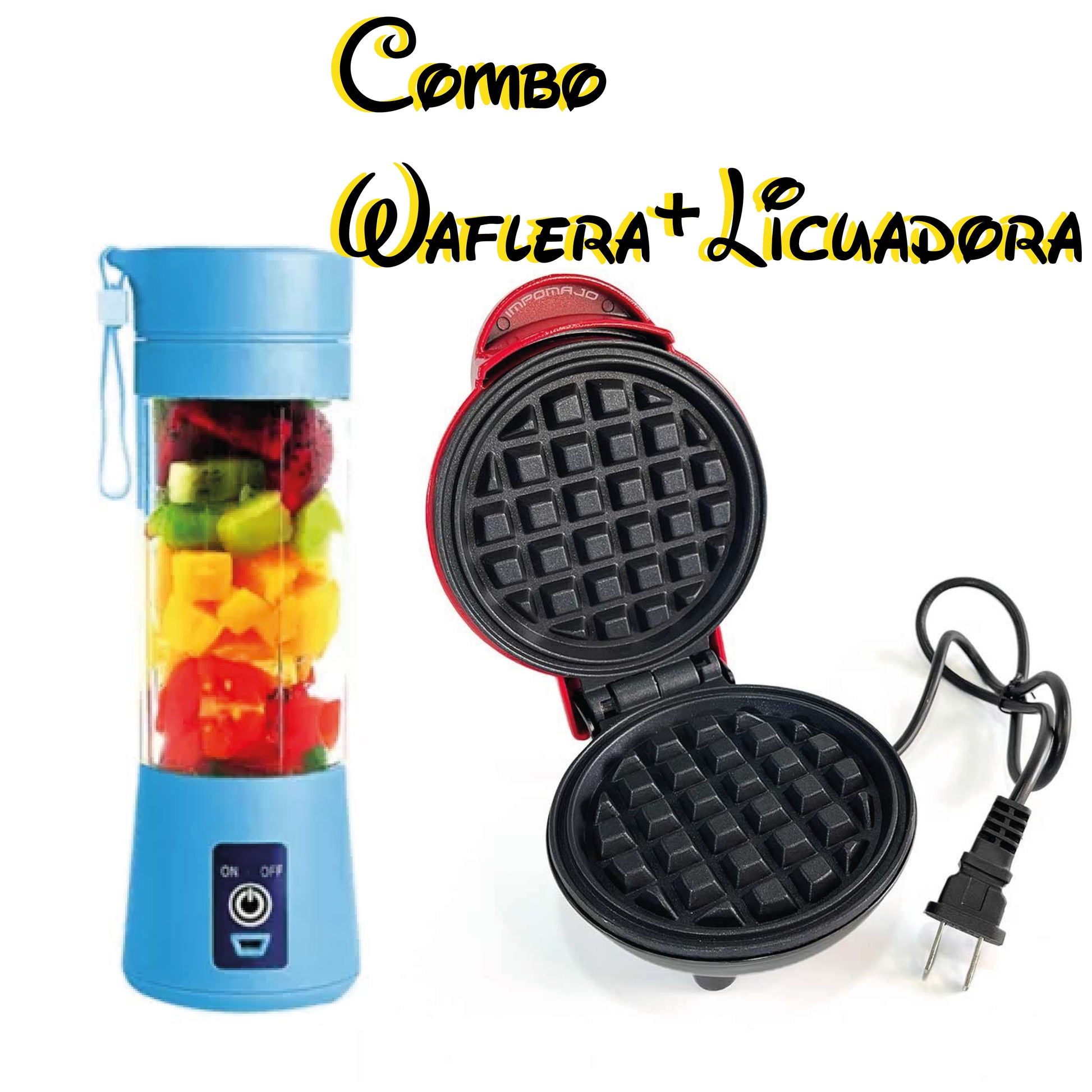 COMBO mini waflera + licuadora portatil